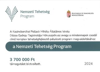 A Kazincbarcikai Pollack Mihály Általános Iskola Dózsa György Tagiskolája Hókuszpókusz avagy a mindennapok csodái címe komplex tehetségfejlesztő pályázati program megvalósításához
