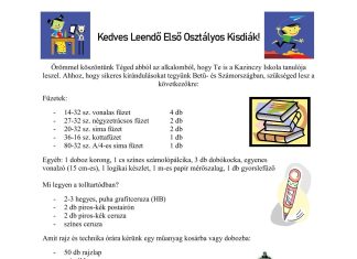 Kazinczys első osztályos taneszköz lista 2025/2026