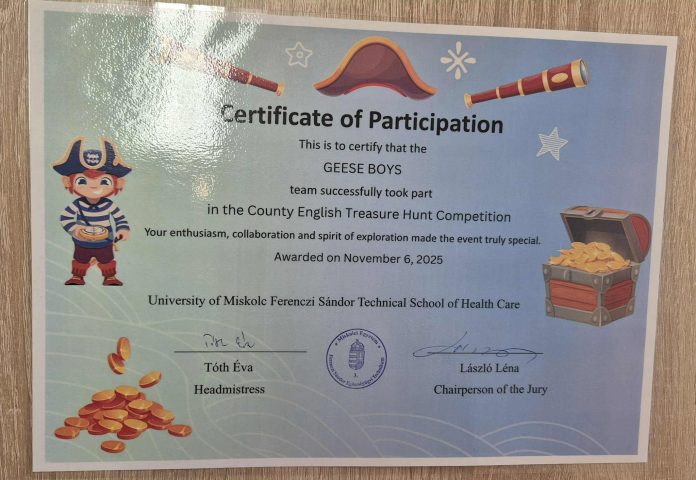 Kazinczys sikerek az Idegennyelvi Vármegyei Kincskereső Csapatversenyen
