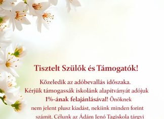 Ajánlja fel nekünk adója 1%-át!