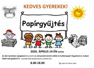 Tavaszi papírgyűjtés