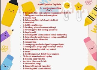 Tanszerlista 2026/2027. – Elsősök figyelem!