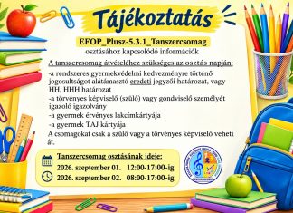 Tájékoztatás tanszercsomag osztásáról