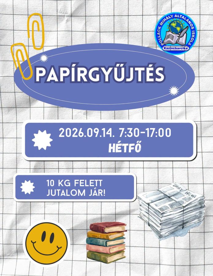 Papírgyűjtés – 2026.09.14.