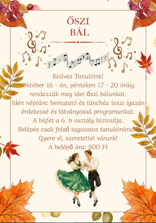 Őszi bál – 2026. 10. 26.